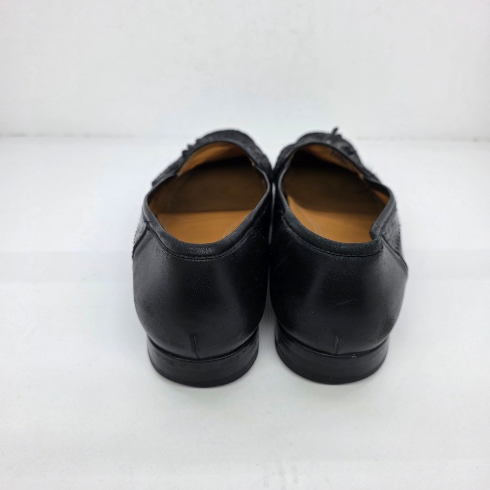 Avventura Black Ostrich Quill Tassel Loafers Men's 10M Handmade in Spain 3530 - Picture 6 of 11